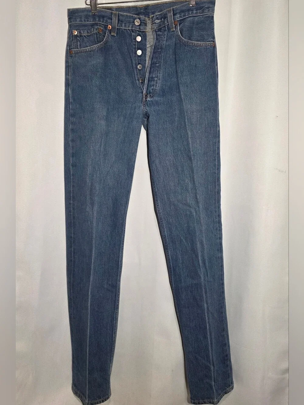 Vintage 90s Levis 501 Jeans Button Fly Size 31X36 Made In USA Denim
